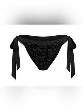 Black Ruffle Tie-Side Bikini undies